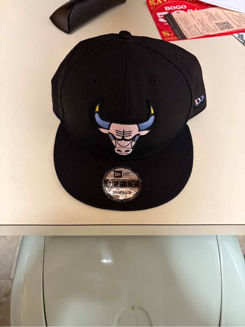 New Era Black Chicago Bulls 9FIFTY Snapback with Blue and Yellow Accent